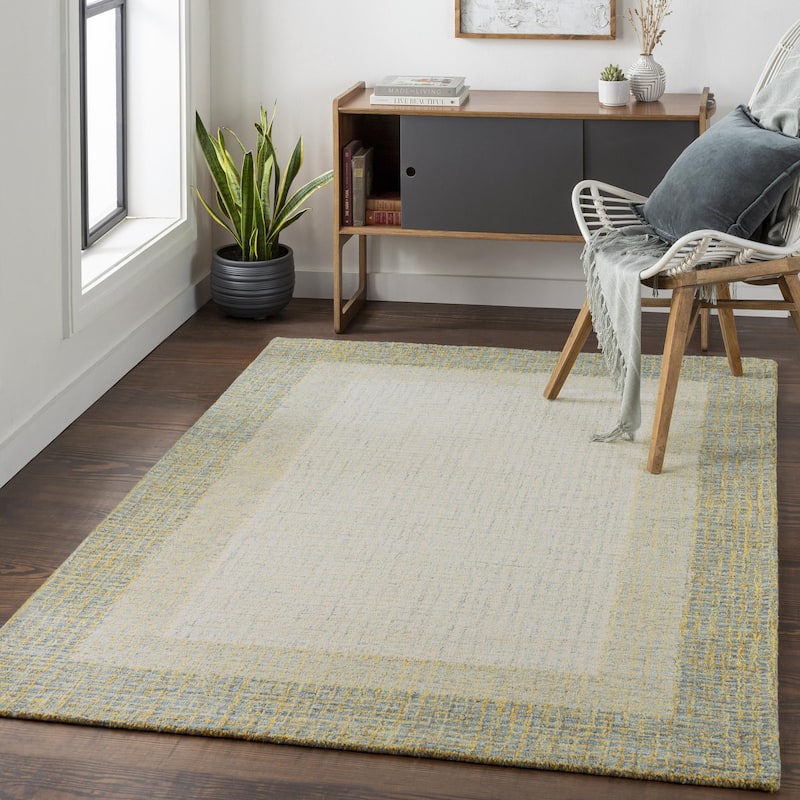 Rosina Minimalist Abstract Area Rug - 8' x 10' - Tan/Taupe