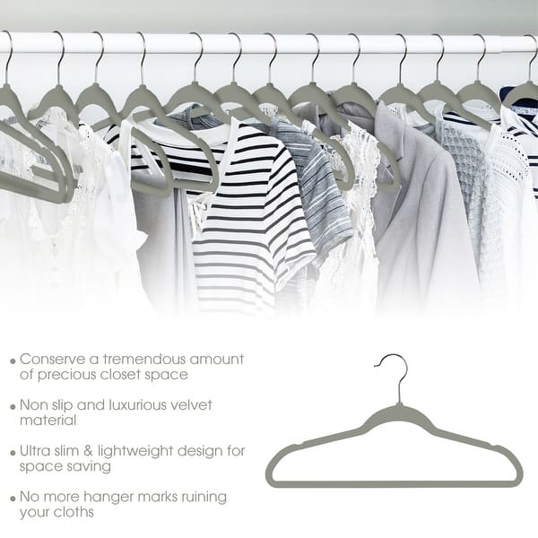 Closet Complete Velvet non slip Hangers - 50 pack Set - Bed Bath