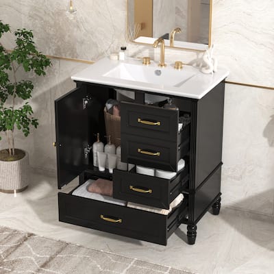 30" Bathroom Vanity with Sink,with Door & 3 Drawers