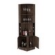 preview thumbnail 11 of 40, TUHOME Syrah Corner Bar Cabinet with 2-Doors and 8 Cubbies - N/A