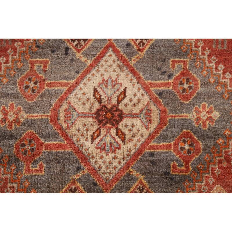 Orange Shiraz Persian Vintage Runner Rug Handmade Wool Carpet - 3'6"x 10'1"