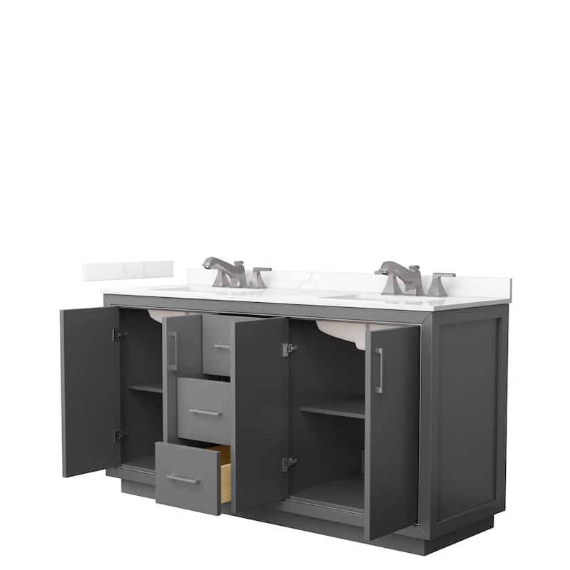 Icon 66-inch Double Vanity, Quartz Top