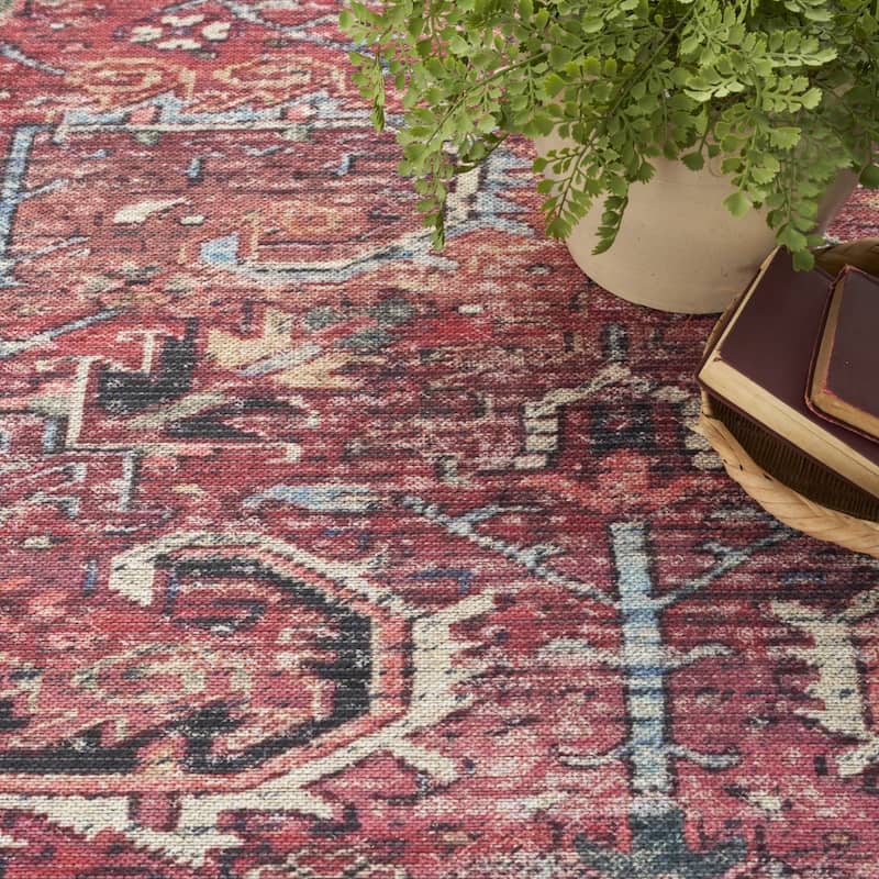 Rosot Power Loomed Distressed Floral Area Rug - 9' x 12'