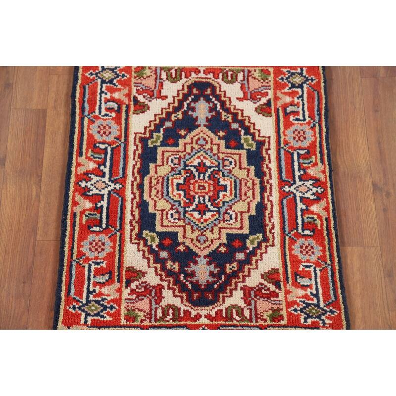 Heriz Serapi Indian Accent Rug Hand-Knotted Wool Carpet - 2'0" x 3'0"