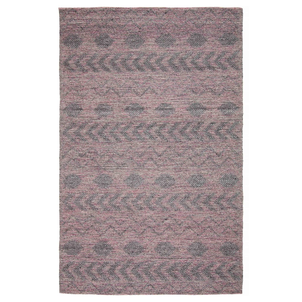 ECARPETGALLERY Braid weave Sienna Grey Wool Rug - 6'0 x 9'4