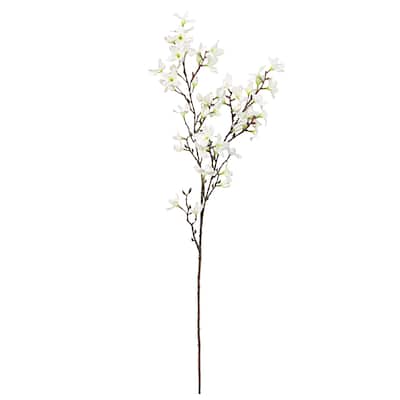 Set of 2 Deluxe Cream White Artificial Forsythia Flower Stem Spray 36in - 36" L x 6" W x 6" DP