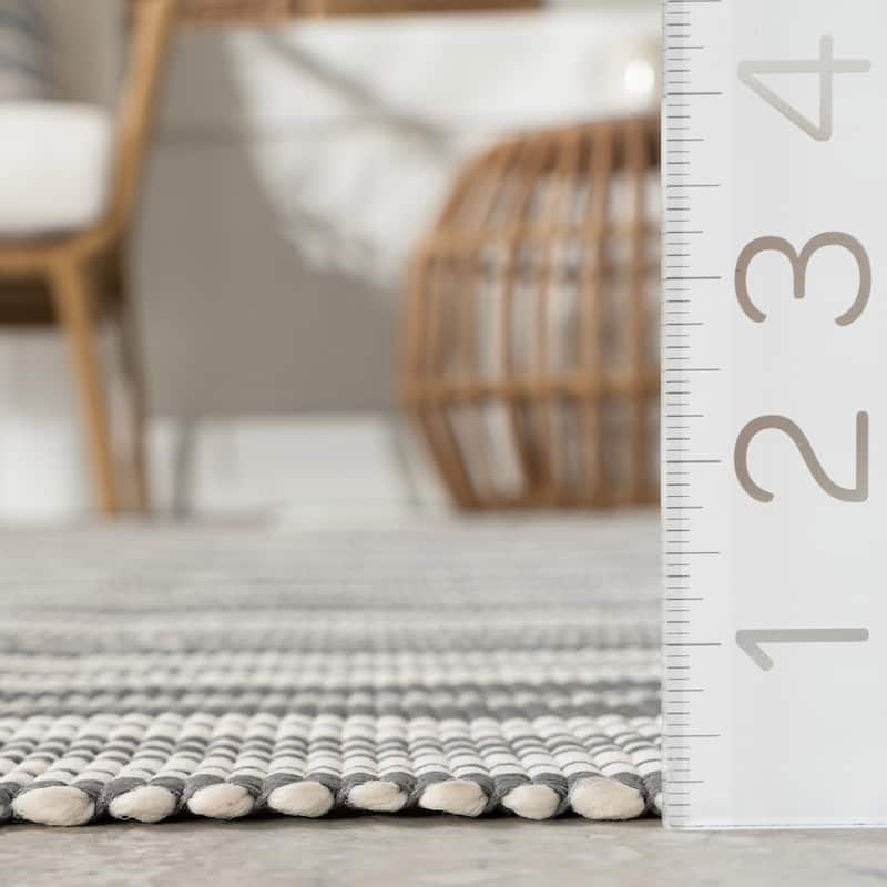 Home Conservatory Ticking Stripe Handwoven Indoor/Outdoor Area Rug