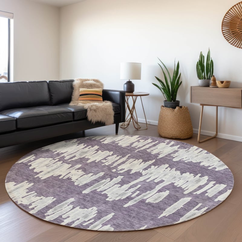 Machine Washable Indoor/ Outdoor Chantille Abstract Contemporary Rug