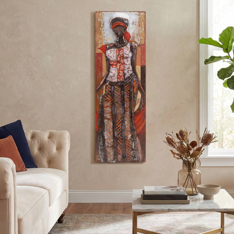 "Elegance" Mixed Media Iron Hand Painted Dimensional Wall Decor