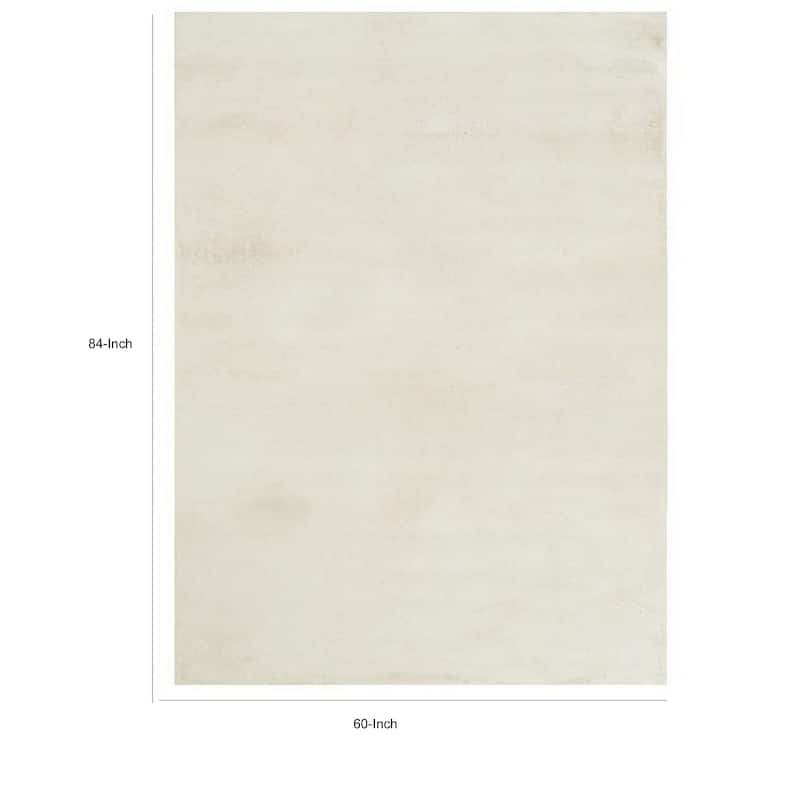 Ica 5 x 7 Area Rug, Non Slip Canvas Backing, Tie Dye Polyester, Off White - 5 x 7