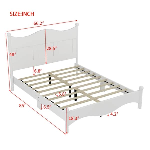 dimension image slide 5 of 8, 4-Pieces Retro Style Bedroom Sets by Harper&Bright Designs