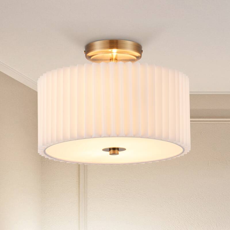 CO-Z 2-Light Modern Semi Flush Mount Ceiling Light Fixture - Gold