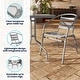 preview thumbnail 16 of 35, 23.5" Square Glass Metal Table with 2 Metal Aluminum Slat Stack Chairs