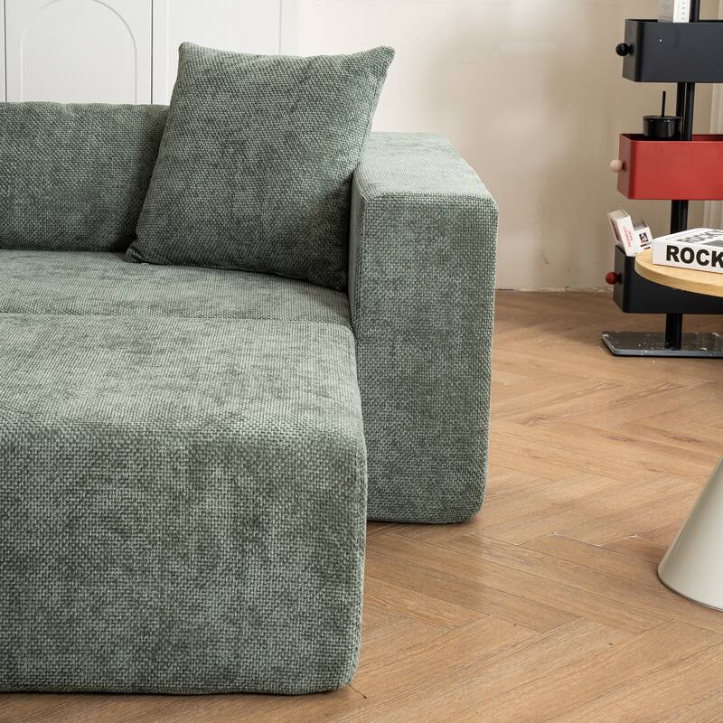Modular Cross-Section With L-Shaped Lounge Chair, Cloud Sofa,Soft Cushion Sofa - No Installation Required