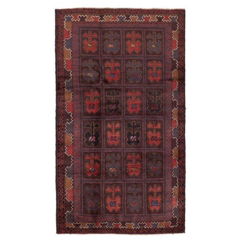 ECARPETGALLERY Hand-knotted Teimani Dark Brown Wool Rug - 3'5 x 6'1
