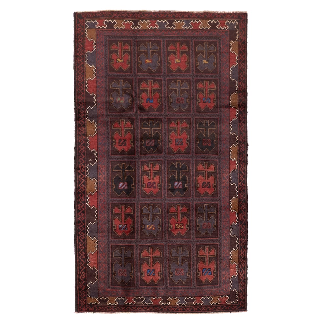 ECARPETGALLERY Hand-knotted Teimani Dark Brown Wool Rug - 3'5 x 6'1