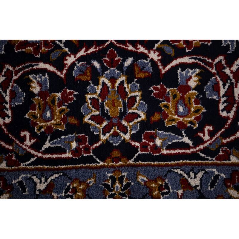 Traditional Red Kashan Turkish Rug Living Room Machine-Made Carpet - 9'7" x 12'7"