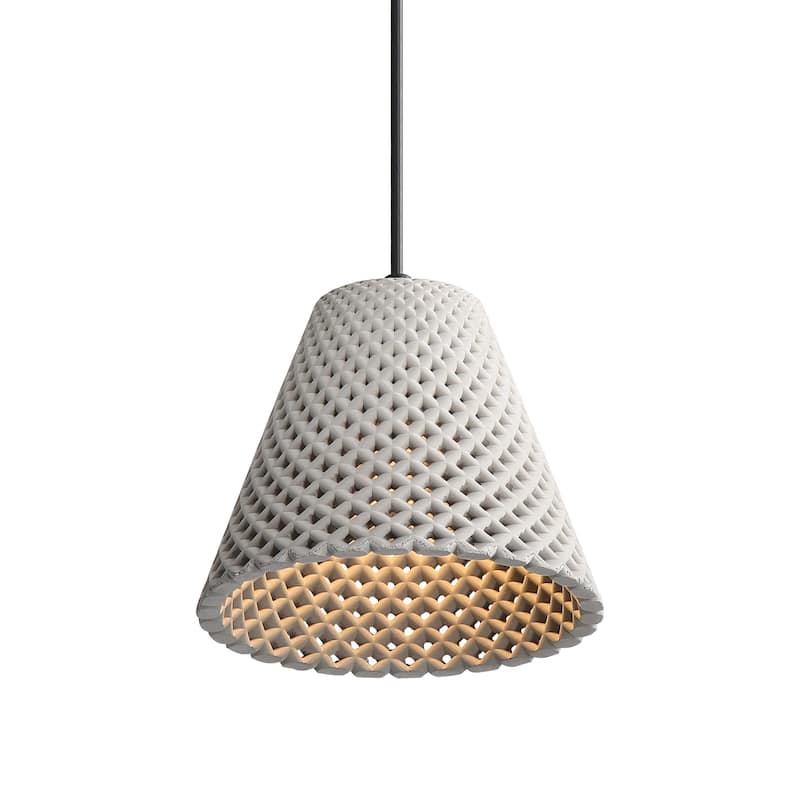 Golden Lighting Clarus 8in Integrated LED Pendant in Grey Cement - Silver