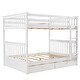 preview thumbnail 32 of 34, Full over Full Size Bunk Bed with Ladders, Solid Wood Kids Storage Bed Frame with 2-Storage Drawers for Bedroom, Walnut