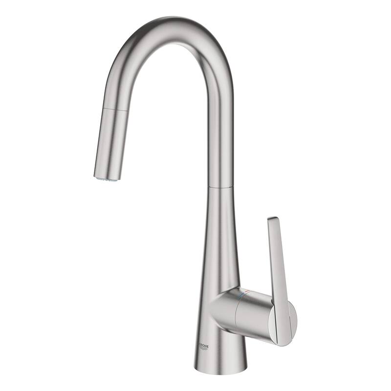 Grohe Zedra 1.75 GPM Single Hole Pull Down Bar Faucet with SilkMove