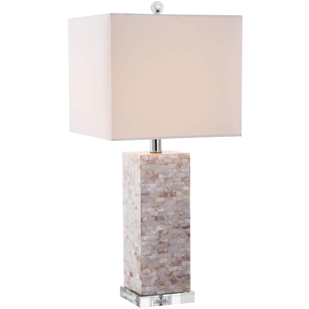 SAFAVIEH Lighting Maranda 26-inch Shell Table Lamp - 11.5"x11.5"x26" - 12Wx12Dx26H