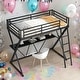 preview thumbnail 1 of 7, Modern Twin Size Loft Bed With Desk,Ladder And Full-Length Guardrails,X-Shaped Frame for Bedroom Black