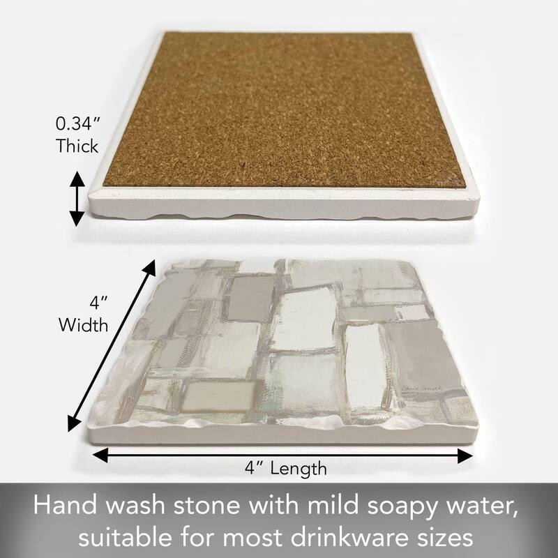 Absorbent Stone Tumbled Tile Coasters, Foggy Morning, Set of 4