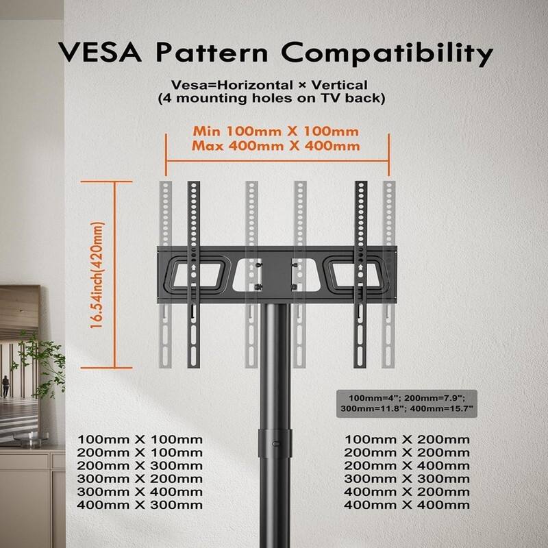 FORGING MOUNT Mobile TV Cart with Wheels