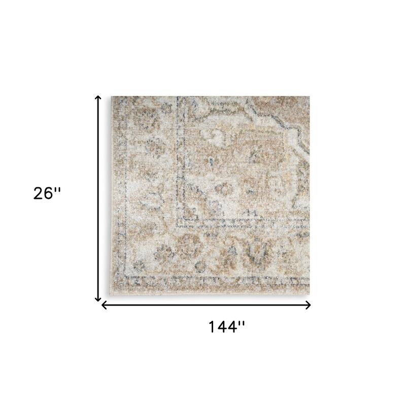 HomeRoots Oriental Traditional Runner Area Rug - 144.00 in. x 26.00 in. x 0.25 in.