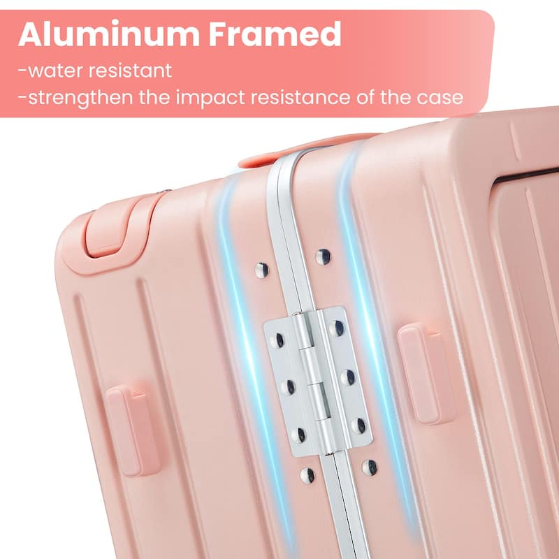 Aluminum Frame 20 Inch with Front Open Carry-on Luggage