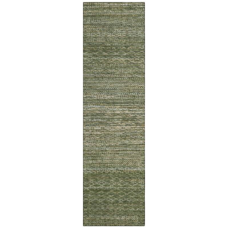 Machine Washable Indoor/Outdoor Modern Trellis Chantille Rug