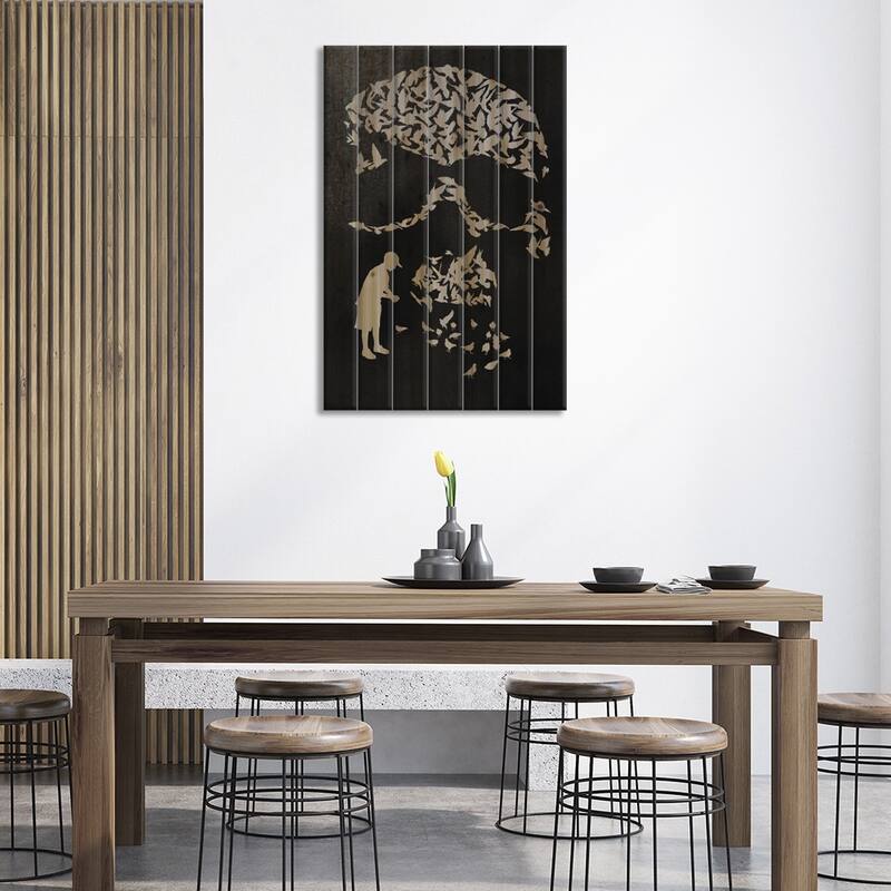 Pigeon Holed Print On Wood by Rob Dobi - Multi-Color