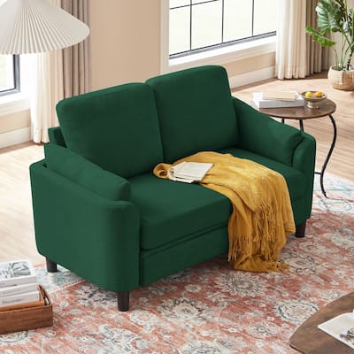 59.06" Loveseat Sofa with Soft Handrest and Tapered Wood Legs