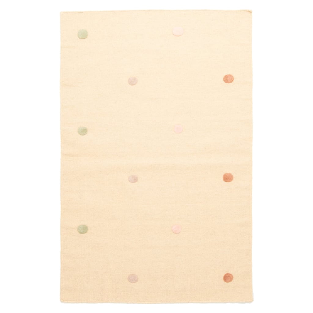 ECARPETGALLERY Flat-Weave Marrakech Cream Wool Kilim - 3'3 x 5'2