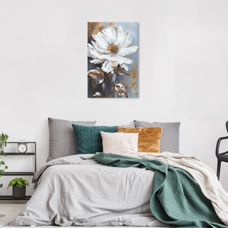 Wynwood Studio Canvas Floral and Botanical Doll Memories - Radiant Melody White and Farmhouse Wall Art Canvas Print - 36 x 24