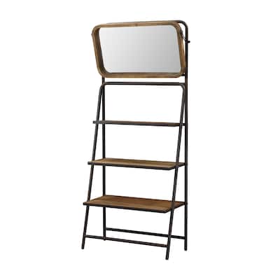 Gloria Industrial 3 Shefl Mirror Bookshelf