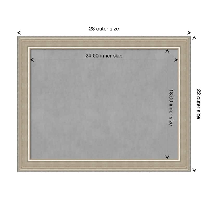 Amanti Art Mezzo Silver Framed Magnetic Board - Board Size 24x18