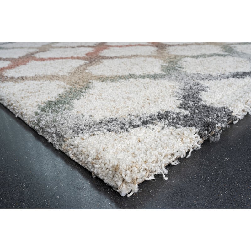 Rosalie Ivory, Rust, Beige, Gold, Green, Gray and Charcoal Polypropylene Area Rug - 6' x 9'