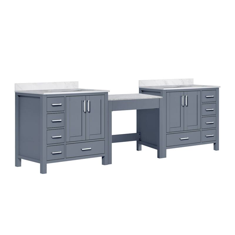 Coraline 102 in W x 22 in D Double Bath Vanity and Carrara Marble Top