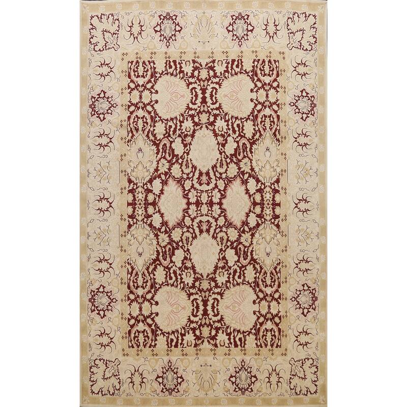 Vegetable Dye Floral Peshawar Oriental Area Rug Wool Hand-knotted - 9'0" x 11'10"