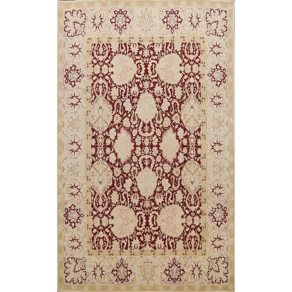 Vegetable Dye Floral Peshawar Oriental Area Rug Wool Hand-knotted - 9'0" x 11'10"