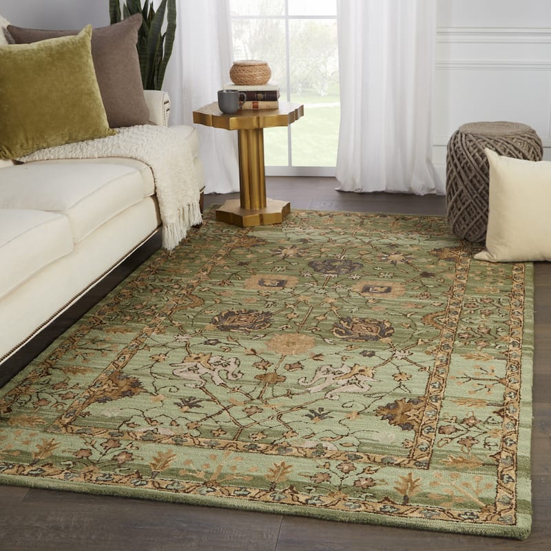 Jaipur Living Cardamom Collection Floral Medallion Wool Area Rug