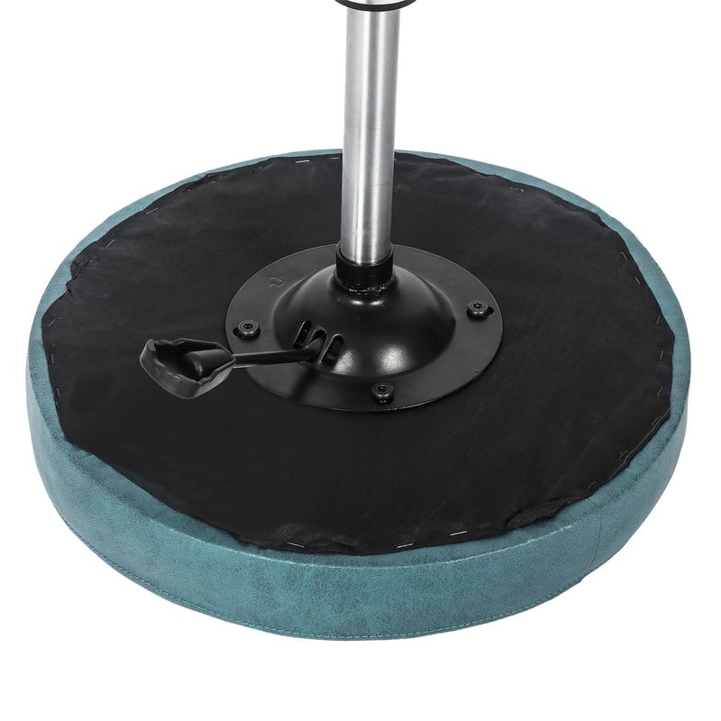 Adeco Adjustable Faux Leather Round Ottoman Swivel Freely Vanity Stool