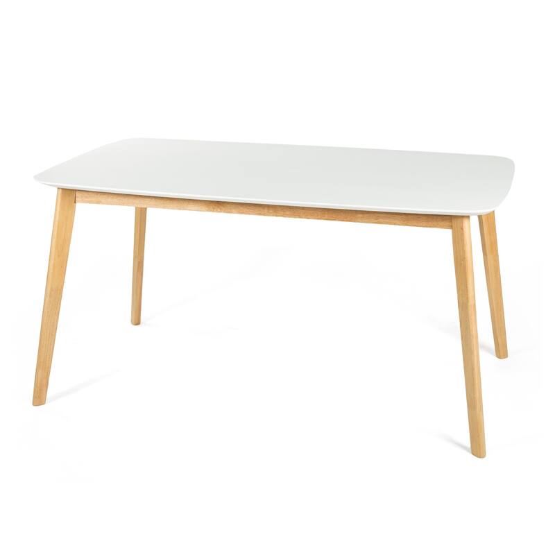 5-Piece Mid-Century Modern Dining Set with Solid Rubberwood Frame by Harper&Bright Designs