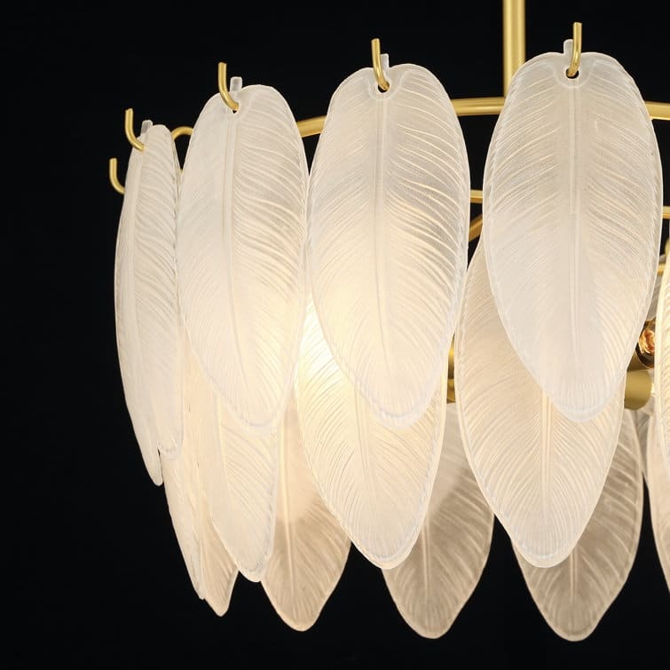 Acroma 4 - Lights Elegant Leaf-Inspired Glass Chandelier