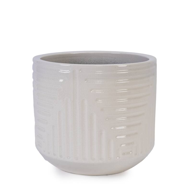 Handmade Ceramic Planter, Monstera & Fiddle Leaf Fig, 16" Diameter