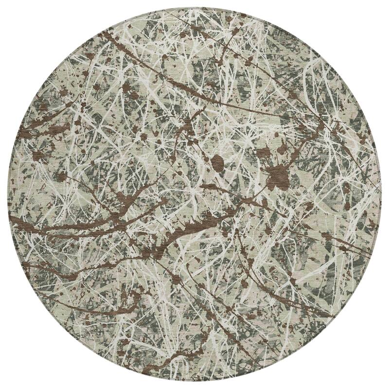 Machine Washable Indoor/ Outdoor Modern Splatter Chantille Rug