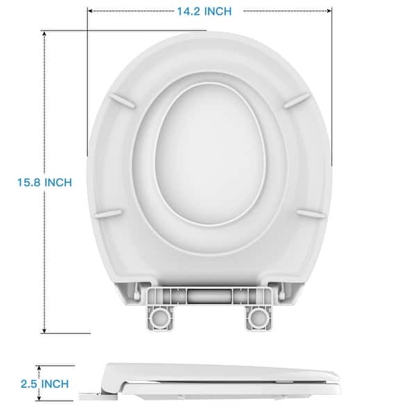dimension image slide 2 of 4, 2 in 1 Toilet Seat for Toddlers and Adults with Built-in Potty Training Seat