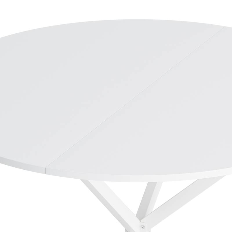 Modern Round Dining Table With Two Piece Detachable Table Top