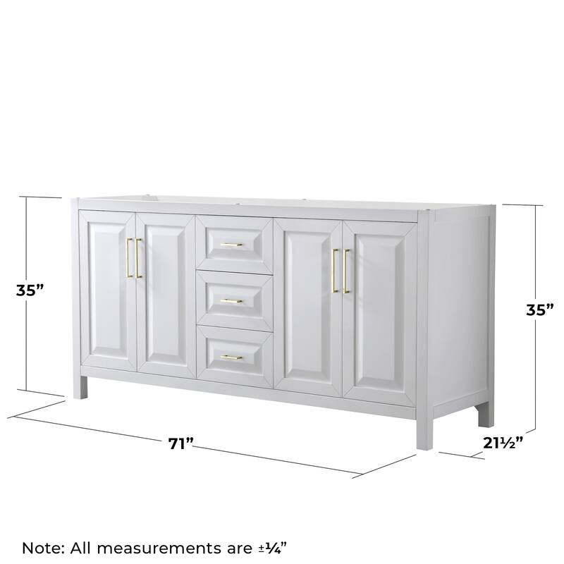 Wyndham Collection Daria 71" Double Free Standing Vanity Cabinet Only